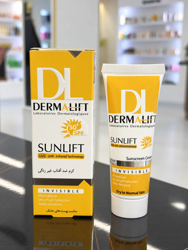 ضد آفتاب رنگی پوست خشک و حساس درمالیفت مدل SPF50
