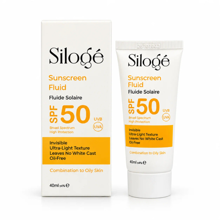 ضد آفتاب فلوئید بی رنگ فاقد چربی سیلوژه مدل SPF50