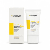 فلوئید ضد آفتاب رنگی بژ طبیعی ویتامین C ویتالیر SPF 50+