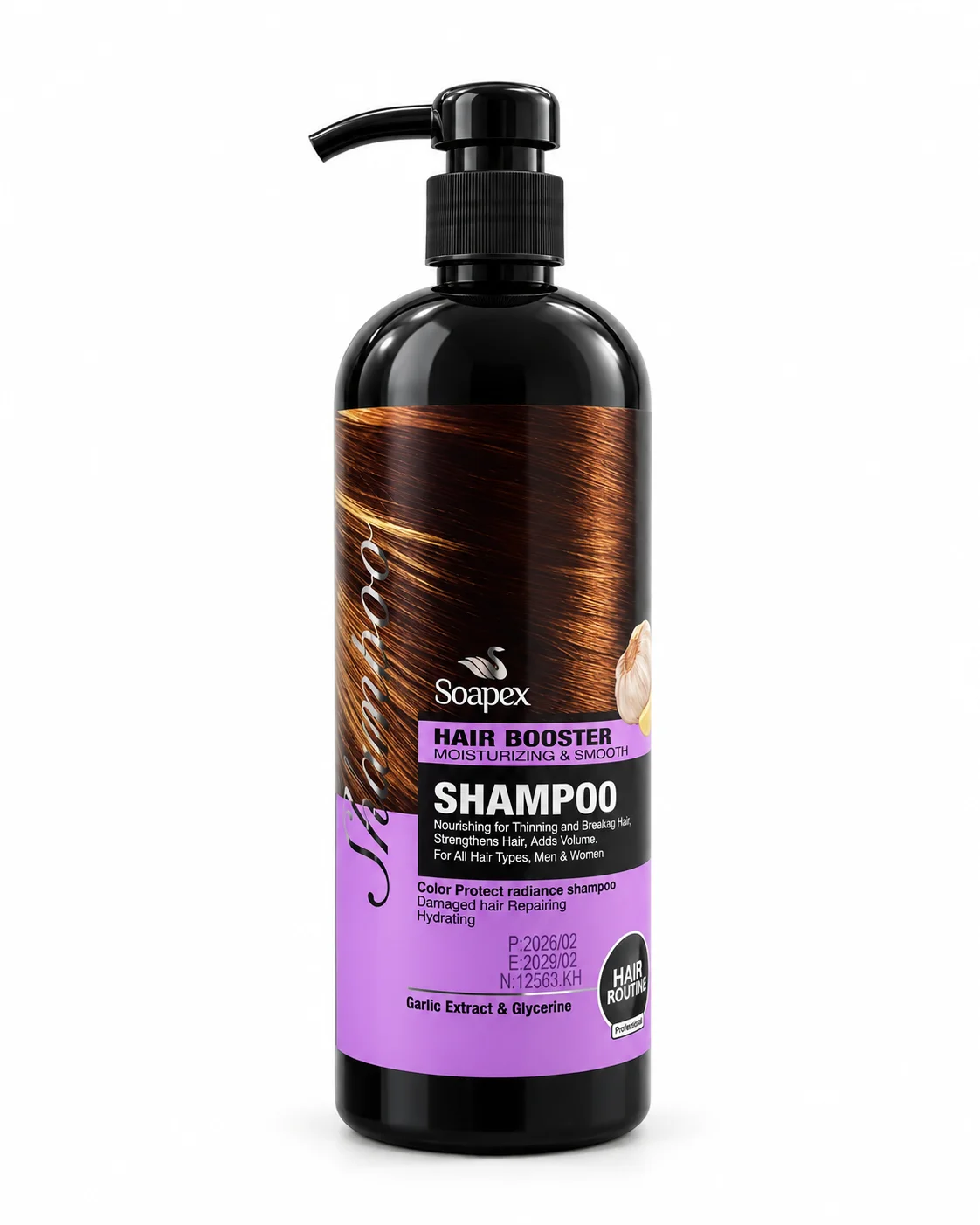 شامپو تقویت‌کننده و آبرسان مو سوپکس مدل Hair Booster حاوی عصاره سیر و گلیسیرین