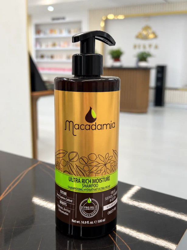 شامپو آبرسان و ترمیمکننده قوی مکادمیا مدل Ultra Rich Moisture