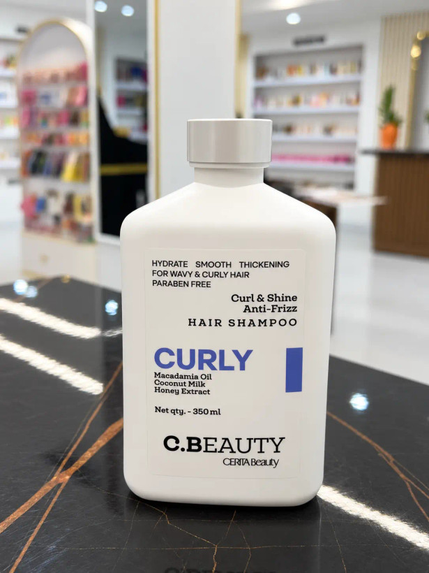 شامپو مخصوص موهای فر سریتا بیوتی مدل Curly حاوی روغن ماکادمیا