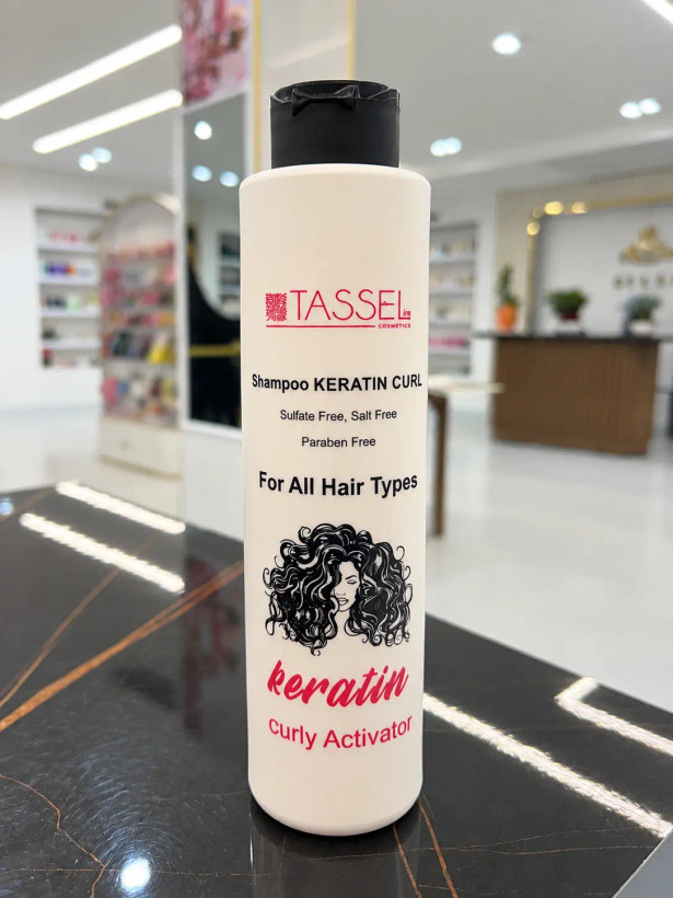 شامپو کراتینه مخصوص موهای فر تاسل مدل Keratin Curl