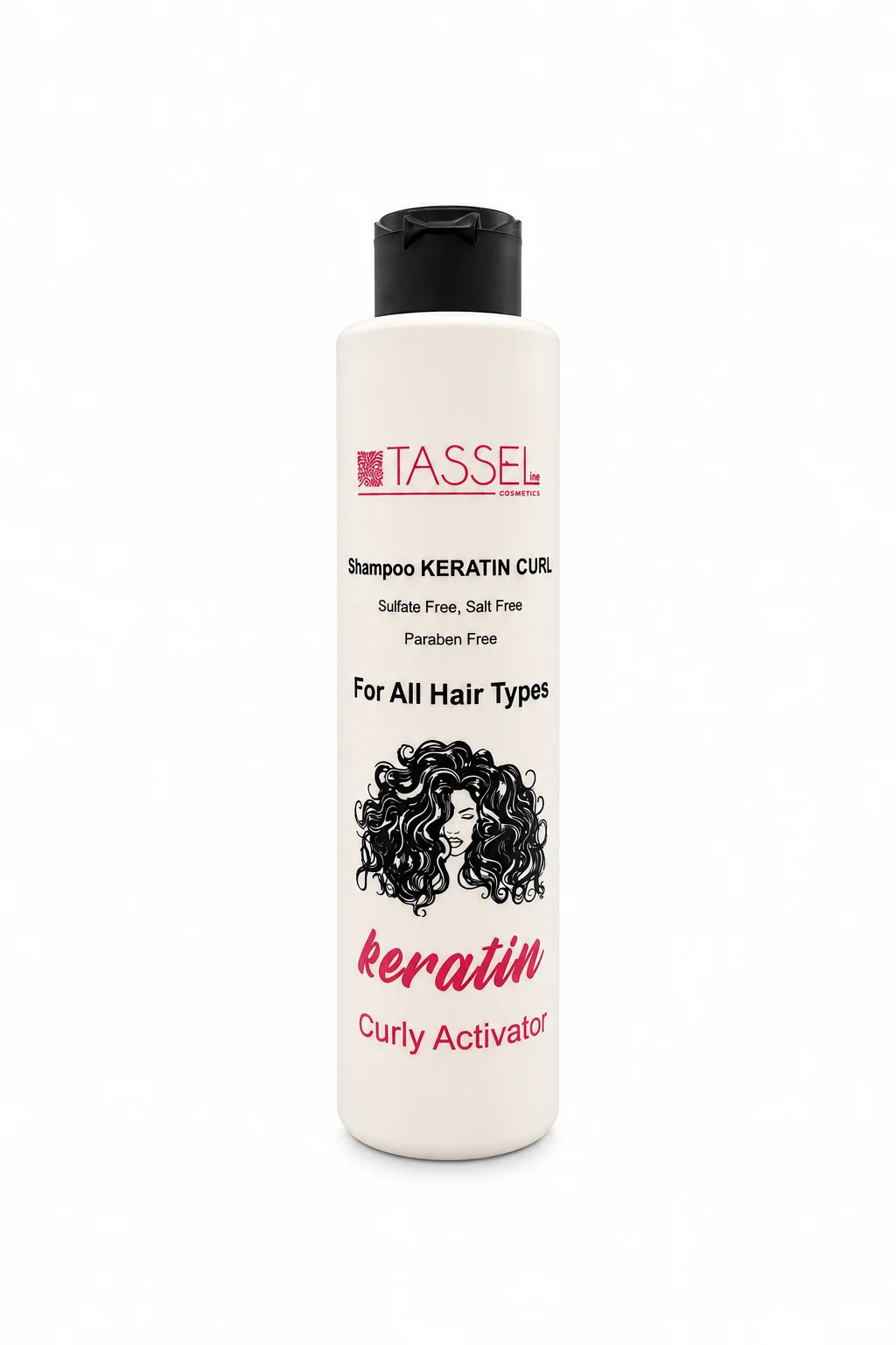 شامپو کراتینه مخصوص موهای فر تاسل مدل Keratin Curl