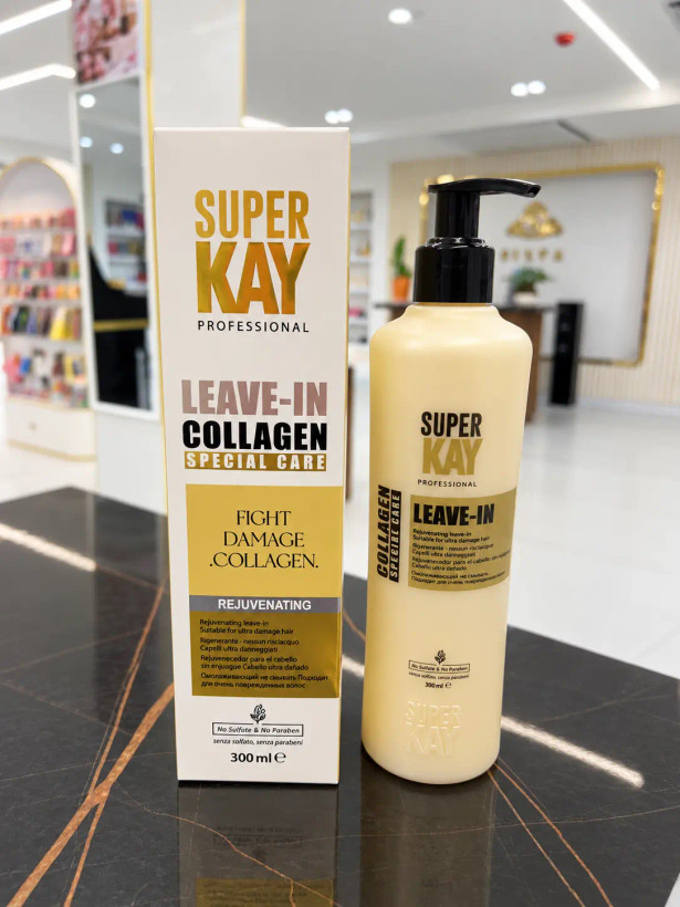 کرم موی کلاژن بدون آبکشی سوپر کی مدل Collagen Leave-In