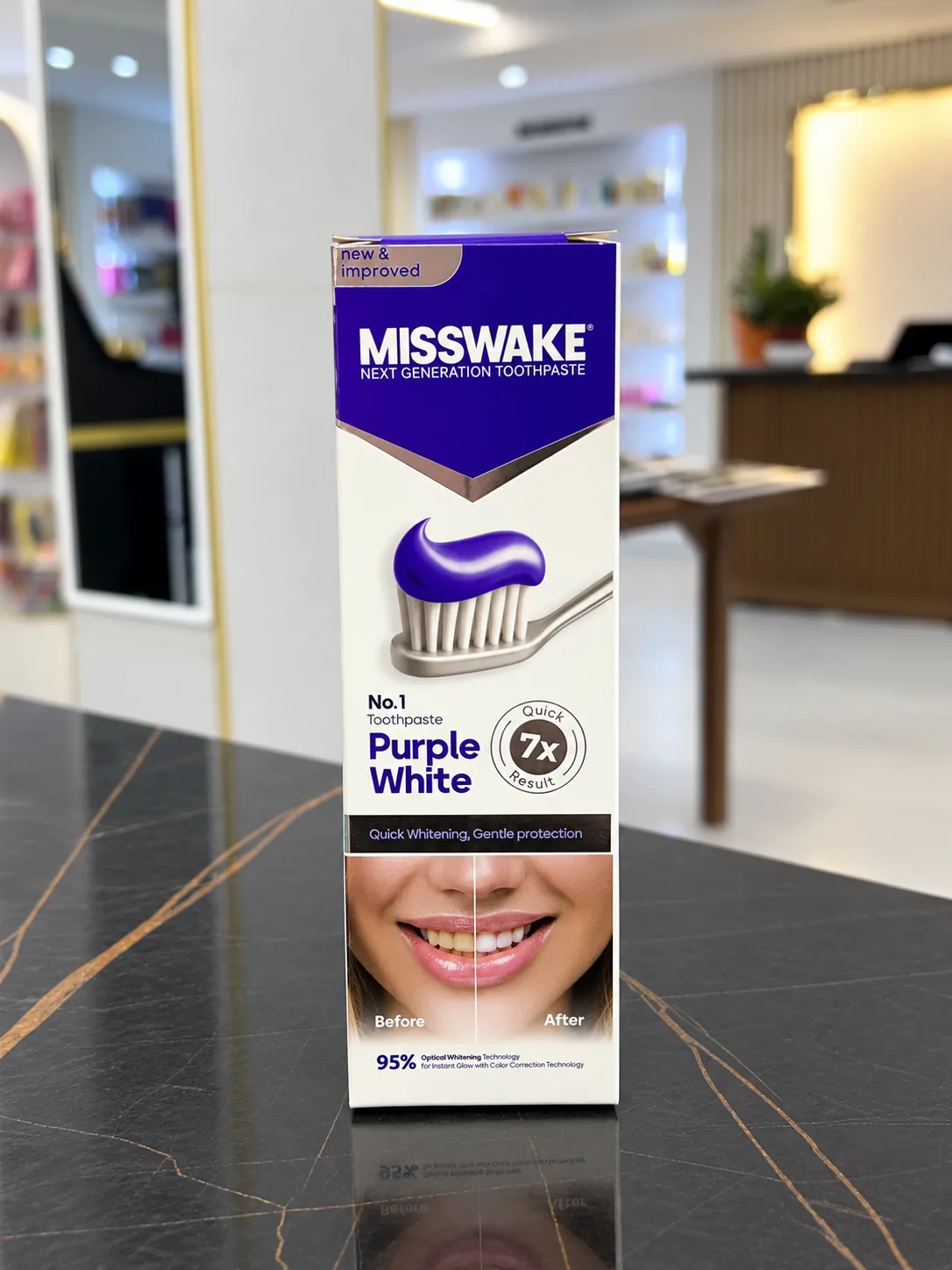 خمیر دندان سفیدکننده بنفش میسویک مدل Purple White